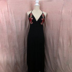 Lulu's Favorite Crush Black Embroidered Maxi Dress